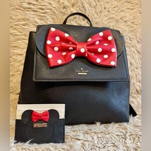 Kate Spade Minnie Mouse Backpack + Card Holder